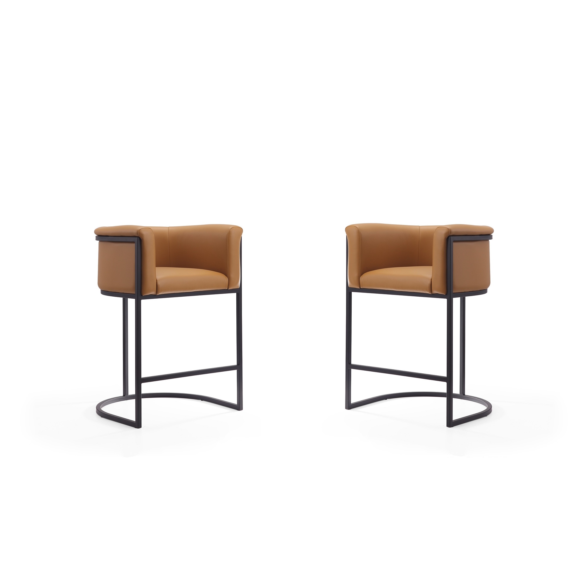 Manhattan Comfort, Cosmopolitan 33.8in. Camel Metal Stool Set of 2 Primary Color Camel, Included (qty.) 2 Model# 2-CS008